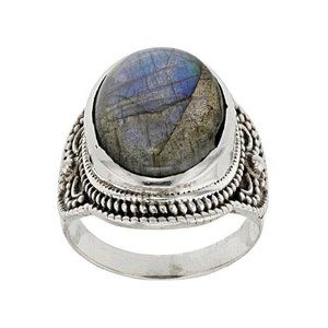 Gray Labradorite Sterling Silver Ring Size 8